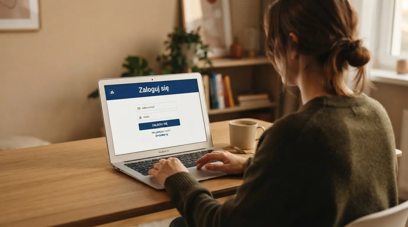 Strona logowania oficjalnej platformy Total Casino na ekranie laptopa, jedynego legalnego kasyna online w Polsce